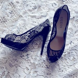 Guess  Black Lace Stiletto’s